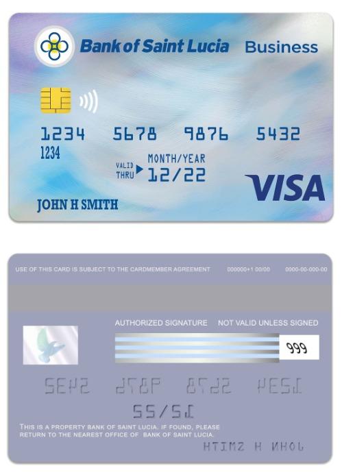 Saint Lucia Bank of Saint Lucia visa business card
